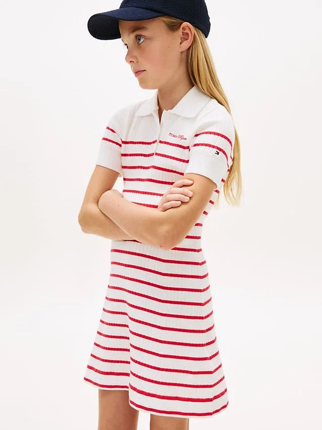Kids’ Striped Sweater Polo Dress Kids’ Striped Sweater Polo Dress