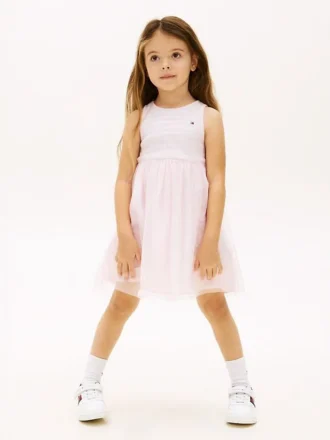 Kids’ Striped Tulle Combo Dress