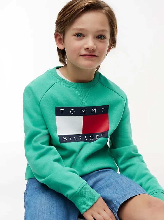 Kids’ Tommy Flag Logo Raglan Sweatshirt Kids’ Tommy Flag Logo Raglan Sweatshirt