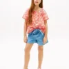 Kids’ Tropical Print Puff-Sleeve Top