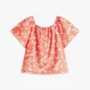 Kids’ Tropical Print Puff-Sleeve Top