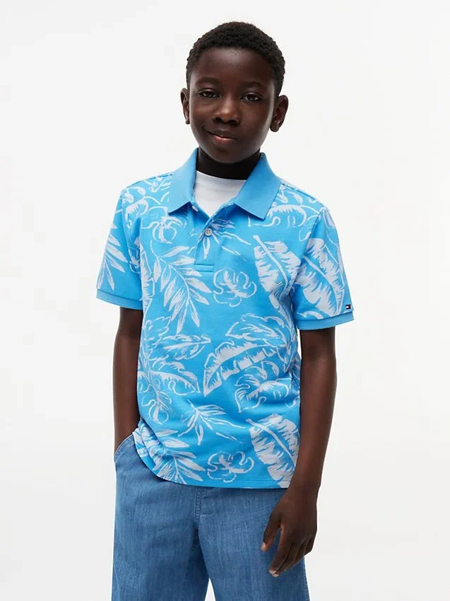 Kids’ Tropical Print Stretch Polo Kids’ Tropical Print Stretch Polo