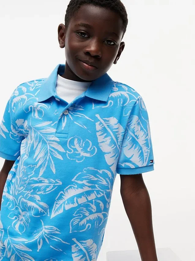 Kids’ Tropical Print Stretch Polo Kids’ Tropical Print Stretch Polo