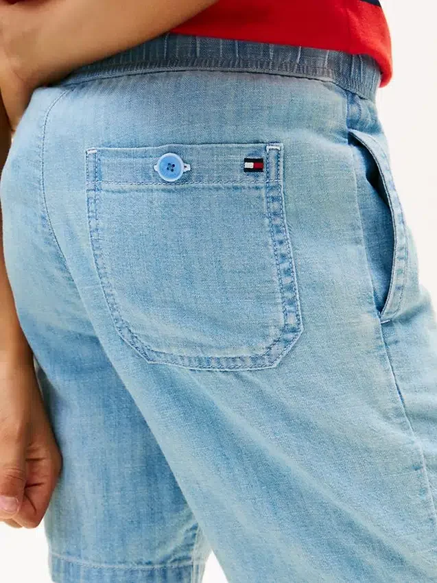 Kids’ Wavy Flag Herringbone Denim Short Kids’ Wavy Flag Herringbone Denim Short