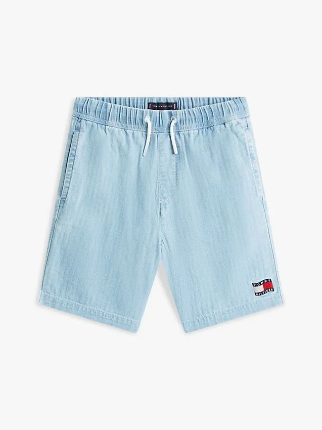 Kids’ Wavy Flag Herringbone Denim Short Kids’ Wavy Flag Herringbone Denim Short