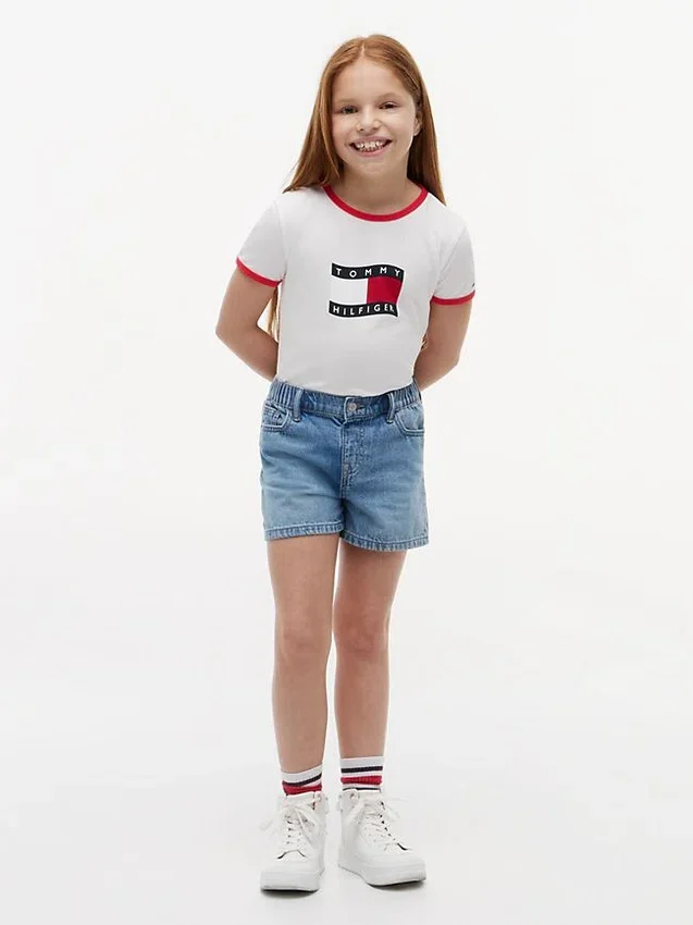Kids’ Wavy Flag Logo Ringer T-Shirt Kids’ Wavy Flag Logo Ringer T-Shirt