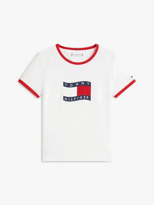 Kids’ Wavy Flag Logo Ringer T-Shirt Kids’ Wavy Flag Logo Ringer T-Shirt