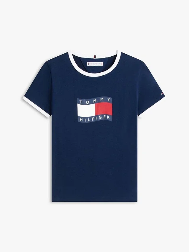 Kids’ Wavy Flag Logo Ringer T-Shirt Kids’ Wavy Flag Logo Ringer T-Shirt