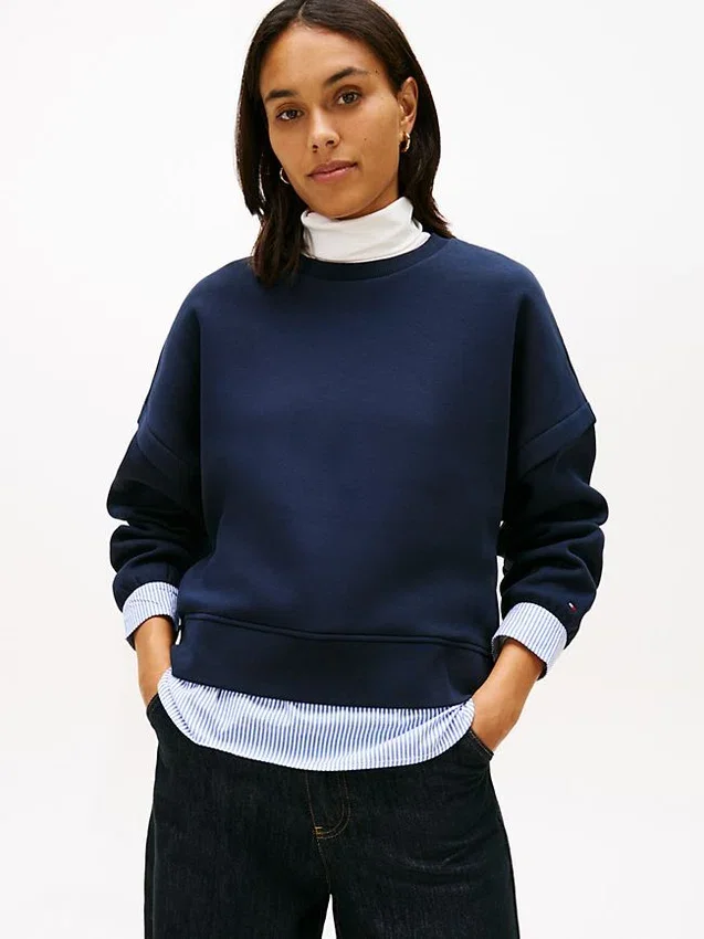 Layered-Look Fleece Sweatshirt Layered-Look Fleece Sweatshirt
