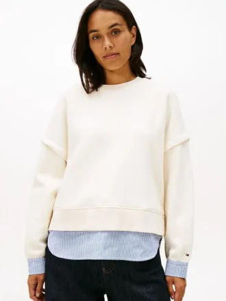 Layered-Look Fleece Sweatshirt