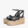 Leather-Strap Platform Espadrille