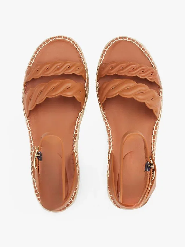 Leather Twist-Strap Platform Espadrille Leather Twist-Strap Platform Espadrille