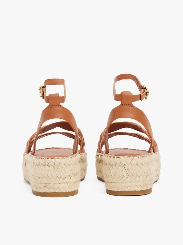Leather Twist-Strap Platform Espadrille Leather Twist-Strap Platform Espadrille