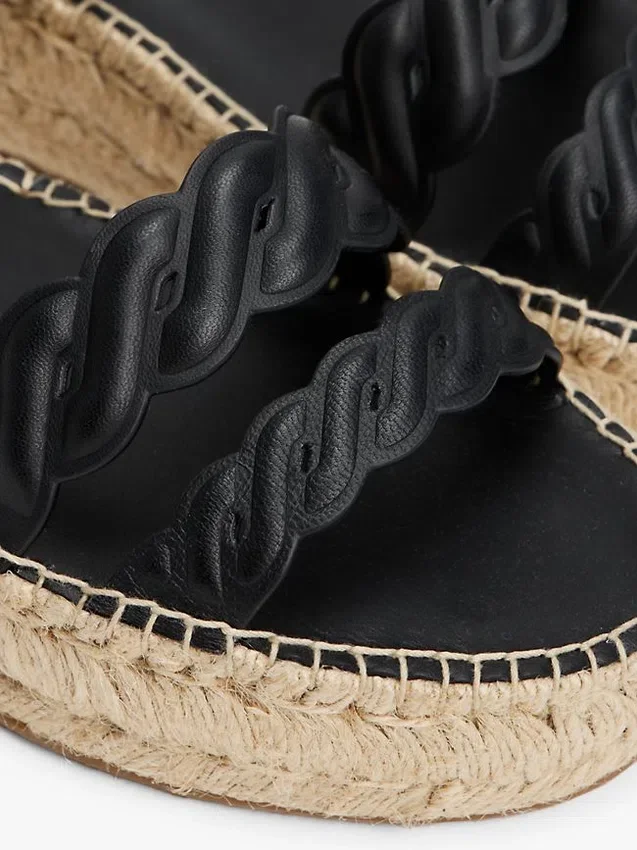 Leather Twist-Strap Platform Espadrille Leather Twist-Strap Platform Espadrille