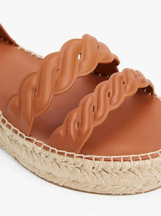 Leather Twist-Strap Platform Espadrille Leather Twist-Strap Platform Espadrille