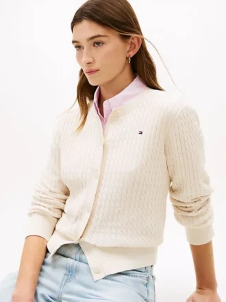 Lightweight Cable Knit Cardigan