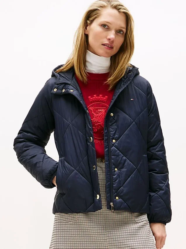Lightweight Hooded Padded Quilted Jacket Lightweight Hooded Padded Quilted Jacket