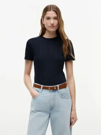 Lightweight Rib-Knit T-Shirt