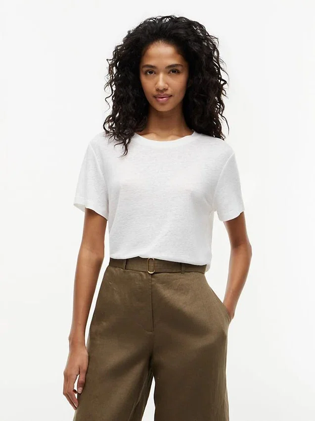 Linen-Blend Crewneck T-Shirt Linen-Blend Crewneck T-Shirt