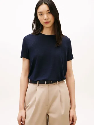 Linen-Blend Crewneck T-Shirt