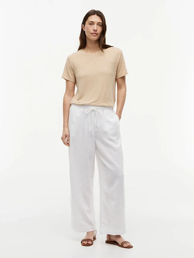 Linen-Blend Crewneck T-Shirt Linen-Blend Crewneck T-Shirt
