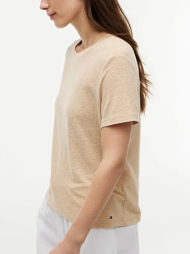 Linen-Blend Crewneck T-Shirt Linen-Blend Crewneck T-Shirt