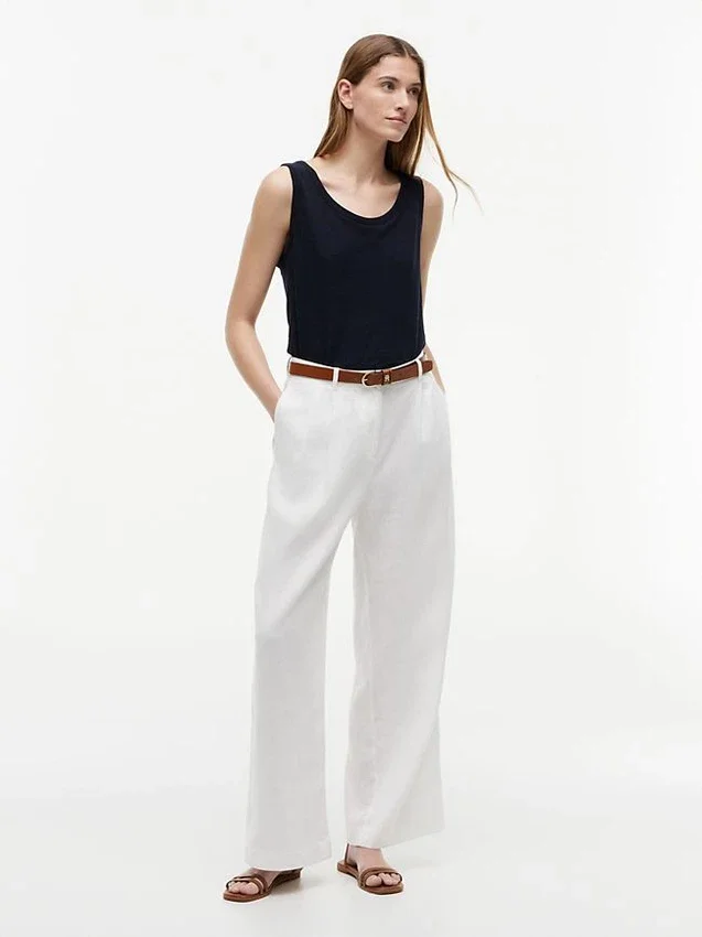 Linen-Blend Jersey Tank Top Linen-Blend Jersey Tank Top
