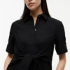 Linen Blend Tie-Front Shirtdress Linen Blend Tie-Front Shirtdress