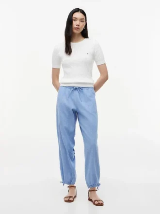 Linen-Cotton Blend Pull-On Pant