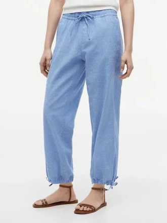 Linen-Cotton Blend Pull-On Pant