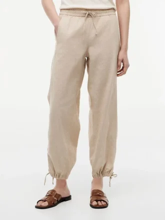 Linen-Cotton Blend Pull-On Pant