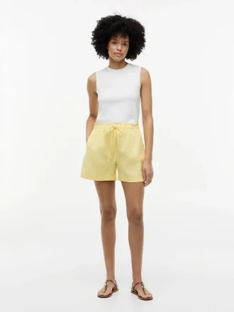 Linen-Cotton Blend Pull-On Short