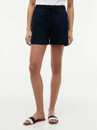Linen-Cotton Blend Pull-On Short