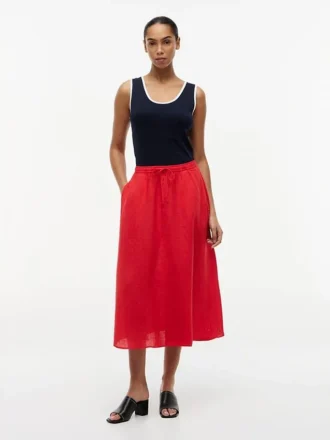 Linen Midi Skirt