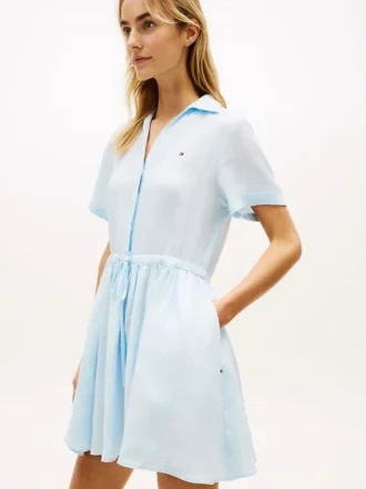 Linen Mini Shirtdress