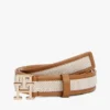 Logo Buckle Contrast-Trim Canvas Belt