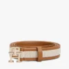 Logo Buckle Contrast-Trim Canvas Belt
