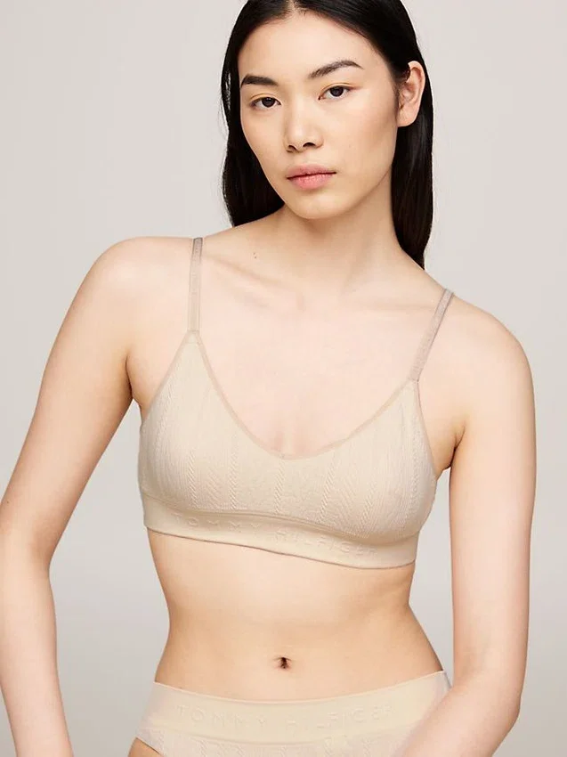 Logo Knit Unlined Triangle Bra Logo Knit Unlined Triangle Bra