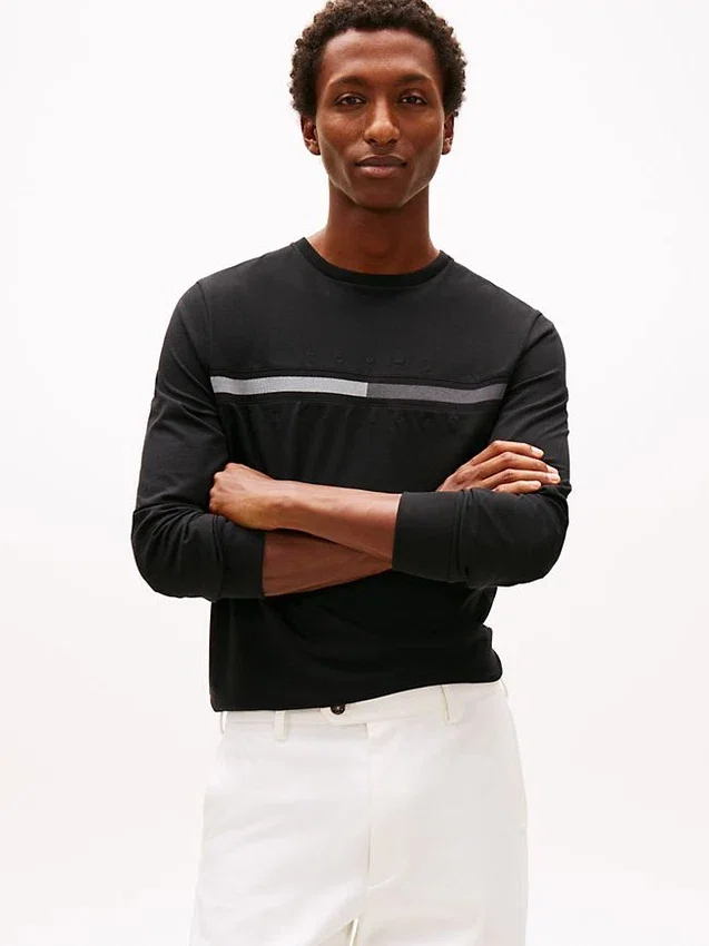 Long-Sleeve Tonal Flag Logo T-Shirt Long-Sleeve Tonal Flag Logo T-Shirt