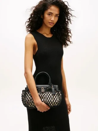 Macrame Leather Mini Tote Bag Macrame Leather Mini Tote Bag