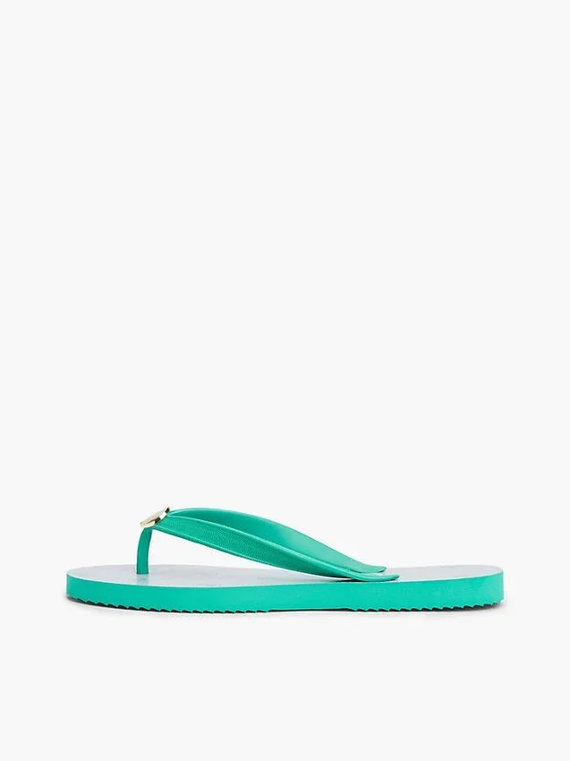 Metal Hardware Monogram Print Flip-Flop Metal Hardware Monogram Print Flip-Flop