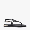 Metallic Accent Leather Sandal