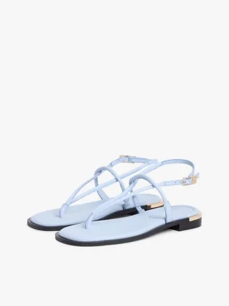 Metallic Accent Leather Sandal