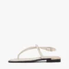 Metallic Accent Leather Sandal