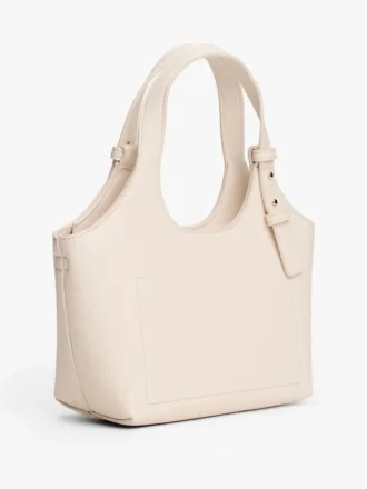 Metallic Logo Pebbled Mini Tote Bag