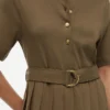 Mix Media Pleated Midi Dress Mix Media Pleated Midi Dress
