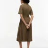Mix Media Pleated Midi Dress Mix Media Pleated Midi Dress