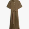 Mix Media Pleated Midi Dress Mix Media Pleated Midi Dress