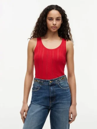 Mixed-Knit Tank Top