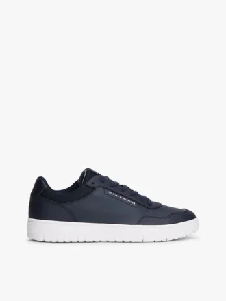 Mixed Media Leather Court Sneaker